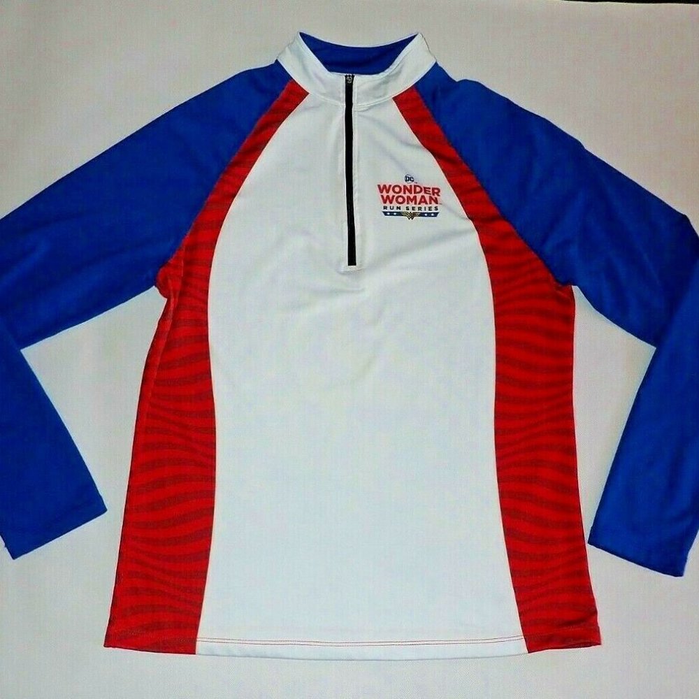 Wonder‎ Woman Running series Shirt Mens M 1/4 zip Long sleeve Running Man b32